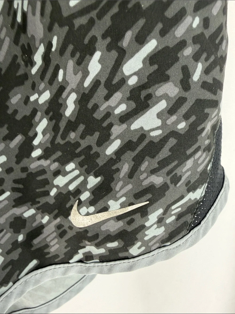 Nike Women’s Black and Gray Camo Running Shorts